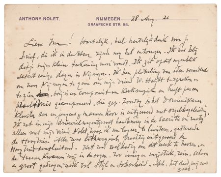Lot #741 Jan Toorop Autograph Letter Signed - Image 1