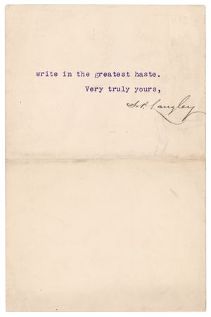 Lot #623 Samuel P. Langley Typed Letter Signed - Image 2