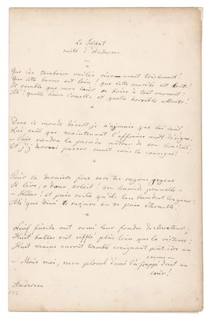 Lot #782 Hans Christian Andersen Autograph Manuscript Signed - Image 1