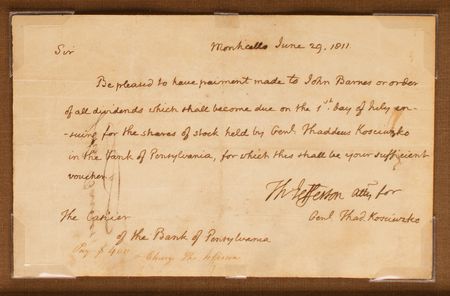Lot #7 Thomas Jefferson Autograph Letter Signed