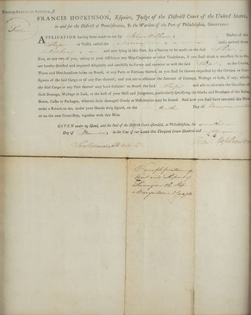 Lot #253 Francis Hopkinson Document Signed - Image 3