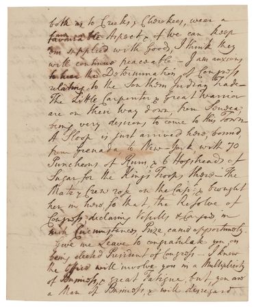 Lot #273 John Rutledge: Rutledge recognizes Laurens in an important handwritten letter from 1777: 