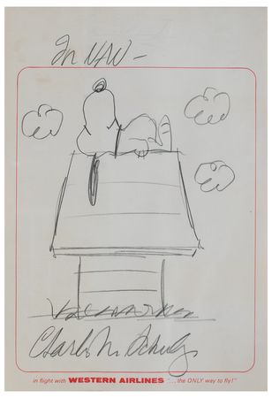Lot #746 Charles Schulz Original Sketch of Snoopy - Image 2