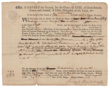 Lot #524 Boston Massacre: Ebenezer Richardson Signed Document - Image 2