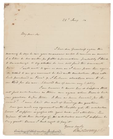 Lot #433 Edward Livingston Autograph Letter Signed