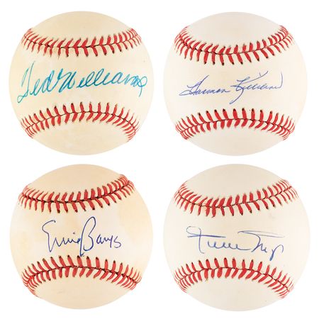 Lot #1037 500 Home Run Club (4) Signed Baseballs
