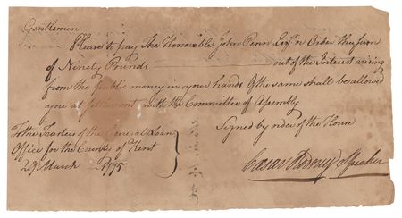 Lot #267 Caesar Rodney Document Signed