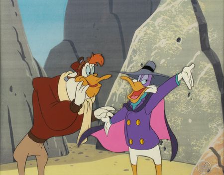 Lot #751 Darkwing Duck and Launchpad McQuack production cel from Darkwing Duck Production Cel - Image 2