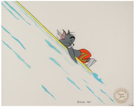 Lot #775 Tom production cel from Surf-Bored Cat signed by Chuck Jones Production Cel - Image 2
