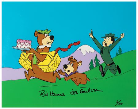 Lot #761 Bill Hanna and Joe Barbera Signed Limited Edition Cel: 'Escape from Ranger Smith' - Image 2