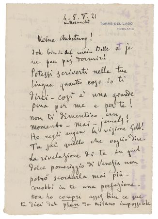 Lot #868 Giacomo Puccini Autograph Letter Signed