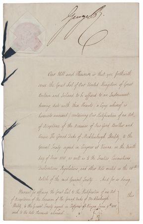 Lot #428 King George IV Document Signed