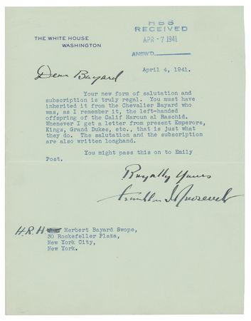 Lot #205 Franklin D. Roosevelt: Playful royal