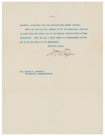 Lot #51 William H. Taft Typed Letter Signed as President - Image 2