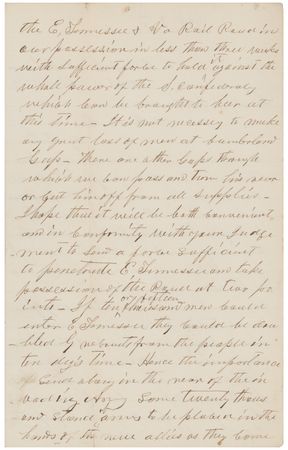 Lot #37 Andrew Johnson: Important handwritten 1861 letter from Andrew Johnson to William T. Sherman: 
