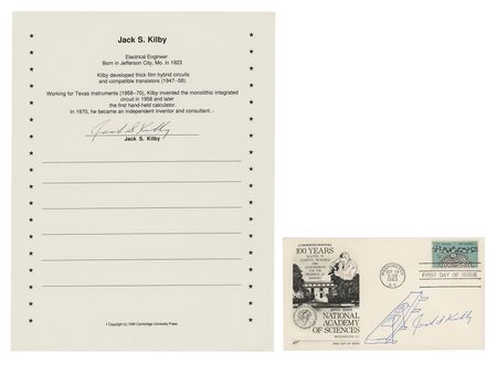 Lot #424 Jack Kilby Sketch and Signature