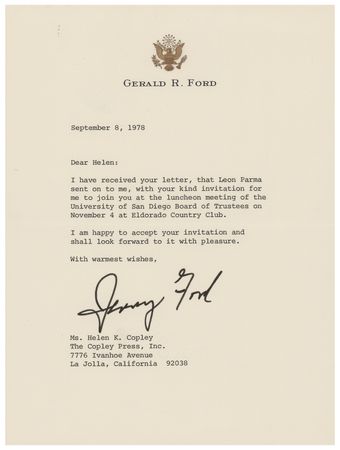 Lot #132 Gerald Ford (3) Typed Letters Signed - Image 1