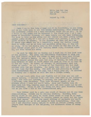 Lot #413 Rose Kennedy Typed Letter Signed