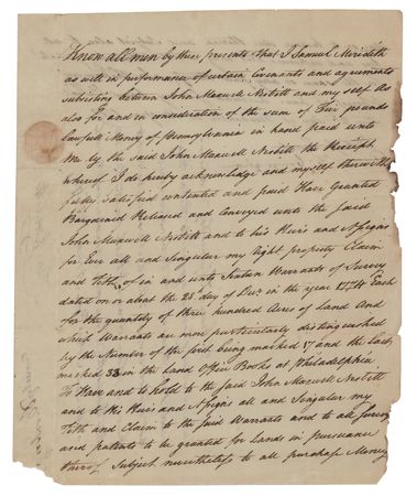 Lot #354 George Clymer Document Signed - Image 2