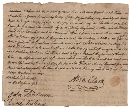 Lot #242 Abraham Clark Document Signed - Image 1
