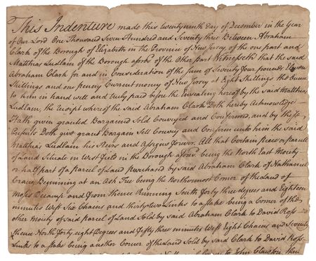Lot #242 Abraham Clark Document Signed - Image 2
