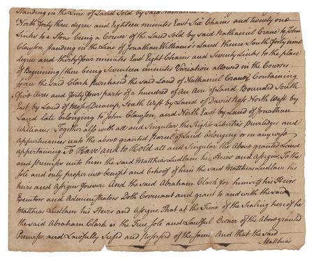 Lot #242 Abraham Clark Document Signed - Image 3