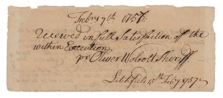 Lot #499 Oliver Wolcott Document Signed - Image 1