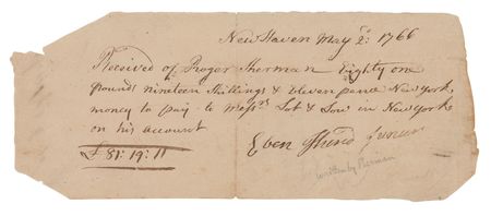 Lot #478 Roger Sherman Autograph Document Signed