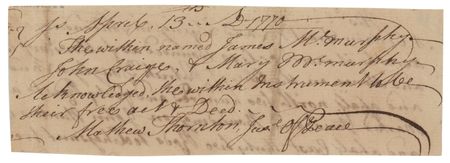 Lot #485 Matthew Thornton Autograph Document