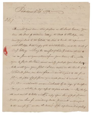 Lot #372 William Ellery Signed Hand-Addressed Letter - Image 2