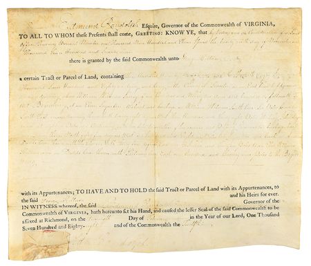 Lot #467 Edmund Randolph Document Signed - Image 1