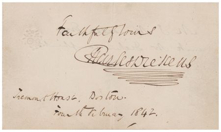 Lot #787. Charles Dickens Signature