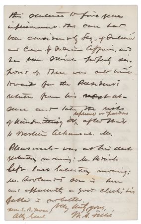 Lot #43 U. S. Grant: Walbridge A. Field: Acting Attorney General W. A. Field offers a rare first-hand glimpse into President Grant's cabinet meetings - Image 4