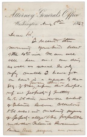 Lot #43 U. S. Grant: Walbridge A. Field: Acting Attorney General W. A. Field offers a rare first-hand glimpse into President Grant's cabinet meetings - Image 5