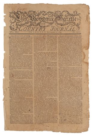 Lot #599 The Providence Gazette and Country
