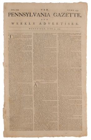 Lot #575 The Pennsylvania Gazette (June 30, 1779):