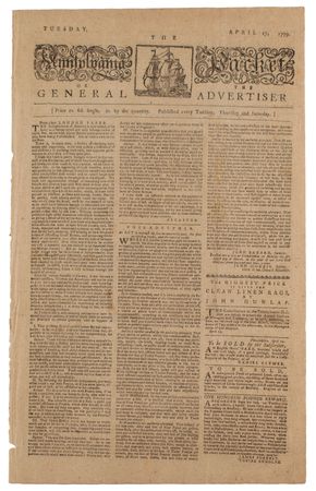 Lot #596 The Pennsylvania Packet or the General Advertiser (May 20, 1779) - Image 1