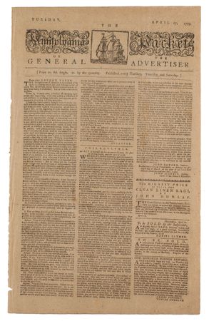 Lot #581 The Pennsylvania Packet or the General Advertiser (April 27, 1779) - Image 1