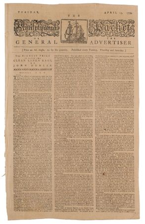 Lot #579 The Pennsylvania Packet or the General