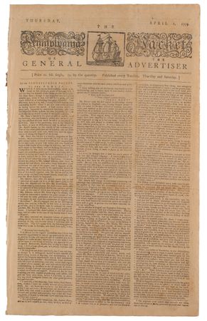 Lot #577 The Pennsylvania Packet or the General Advertiser (April 1, 1779) - Image 1