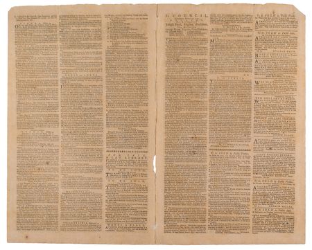 Lot #589 The Pennsylvania Packet or the General Advertiser (February 9, 1779): Reports on British land forces and the King's conversation with Lord Howe: 