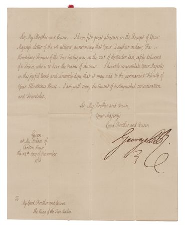 Lot #429 King George IV: Prince George