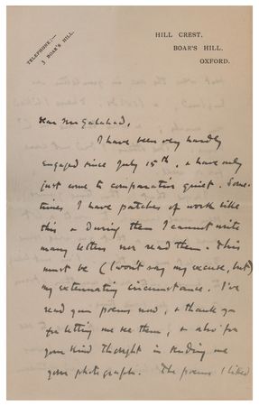 Lot #821 John Masefield Autograph Letter Signed - Image 1