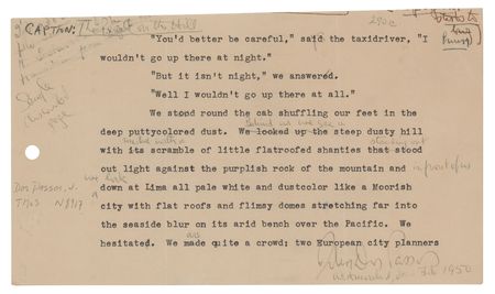 Lot #805 John Dos Passos Signed and Hand-Corrected