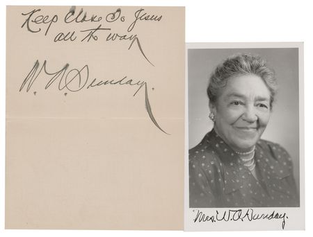 Lot #481 Billy Sunday Signature, Helen Thompson