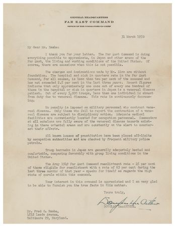 Lot #519 Douglas MacArthur: Gen. MacArthur combats