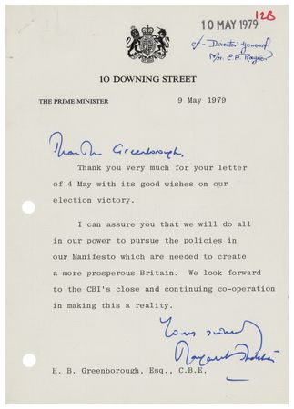 Lot #483 Margaret Thatcher: We will do all in our