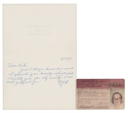 Lot #332 Marguerite Oswald Driver's License and