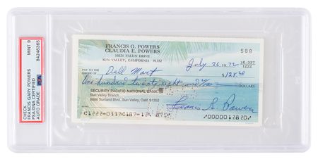 Lot #459 Francis Gary Powers Signed Check