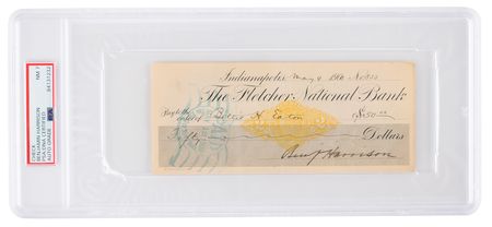 Lot #145 Benjamin Harrison Signed Check - Image 1
